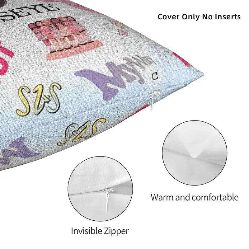 Katseye Pillowcase Polyester Cushion Cover Home Decor Gift 45x45cm