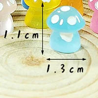 Luminous Mini Mushroom Figurines Glow-in-the-Dark Micro Landscape Decor Set