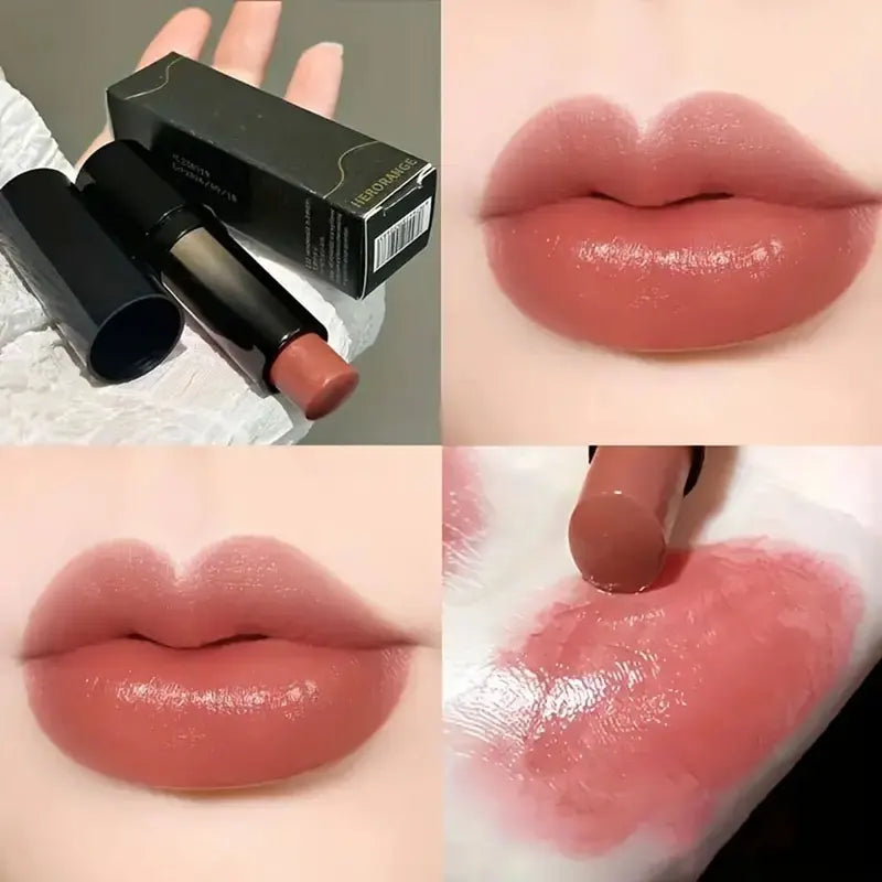 Waterproof Long-Lasting Lipstick with Mirror - Moisturizing Natural Lip Makeup