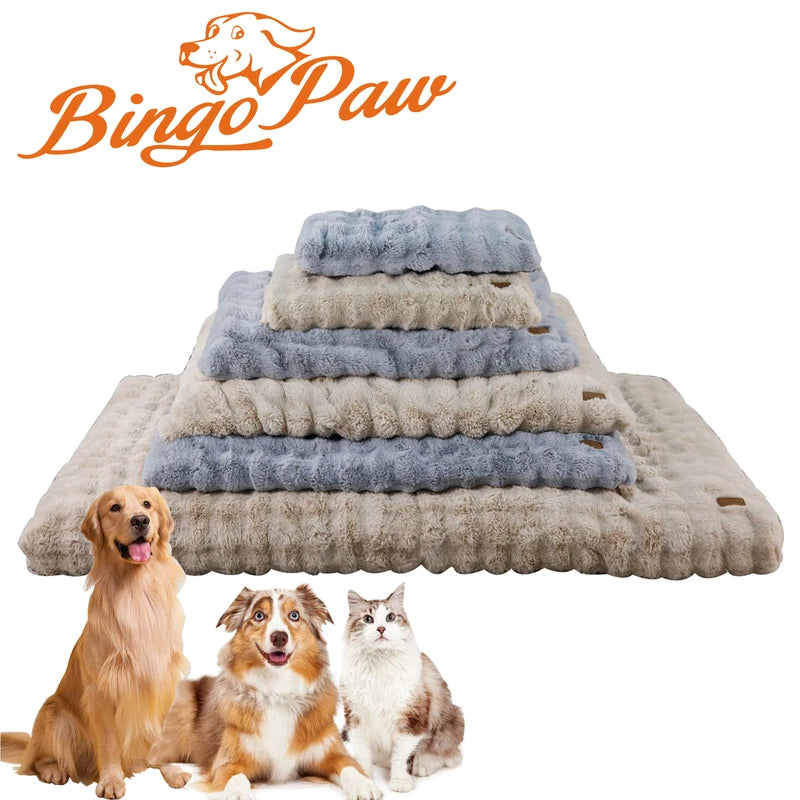 Ultra-Soft Plush Pet Bed with Thick Foam Base for Dogs and Cats