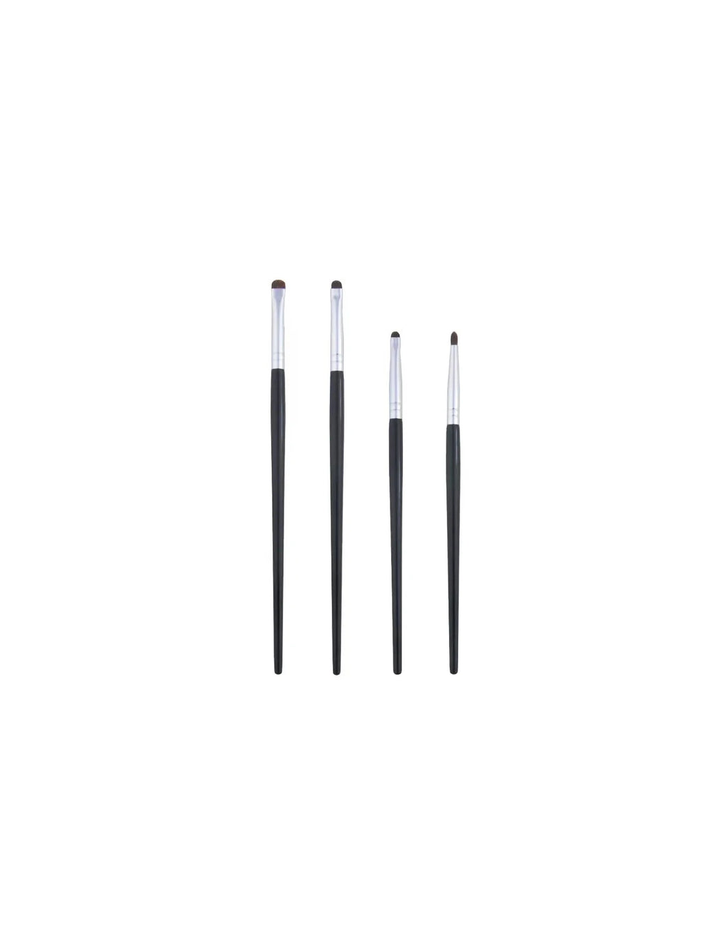 Set of 4 Precision Eye Makeup Brushes - Black Pony Hair Eyeliner & Eye Shadow Applicators