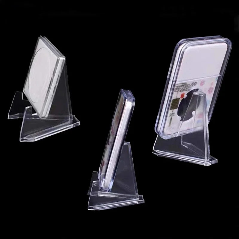 Acrylic Display Holder Triangle Stand for Coins Photos Cards Home Decor