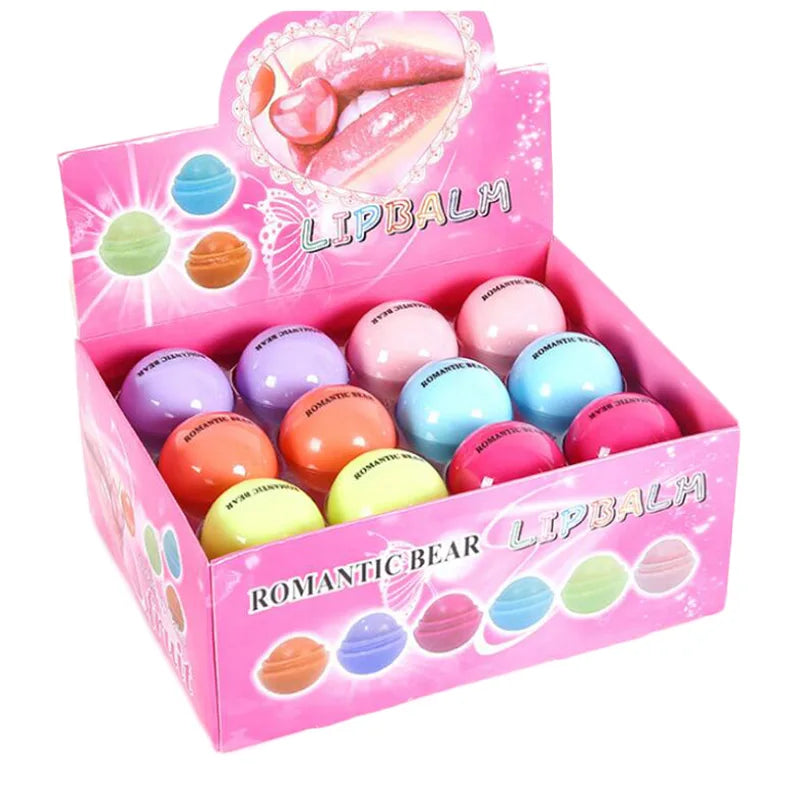 24Pcs Fruit Flavored Lip Balm Set - Natural Moisturizing & Lip Care for Girls & Kids
