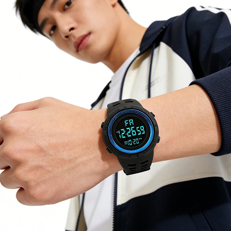 Men's Digital Sports Watch Waterproof Multifunction Military Wristwatch