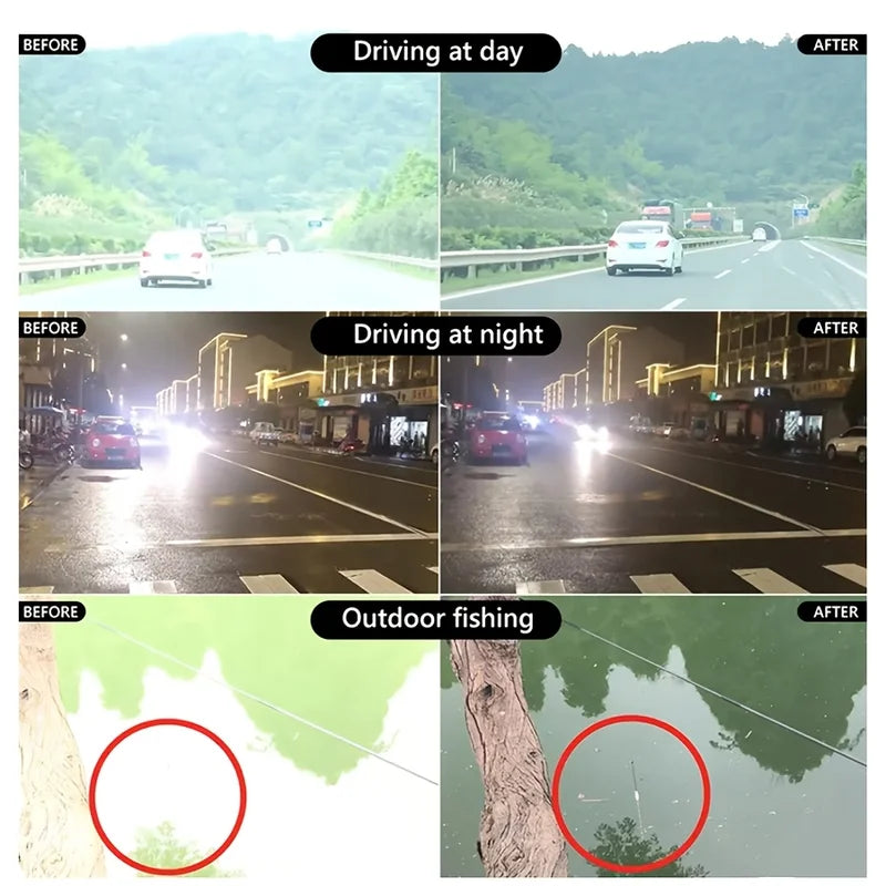 Square Yellow Night Vision Anti-Glare Goggles for Men Women Driving Fishing UV Protection