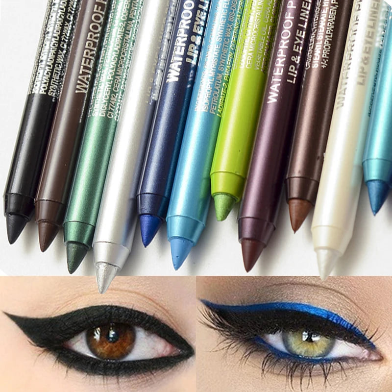 Waterproof Matte & Shimmer Eyeliner Pencils - Long-Lasting, Smudge-Proof Makeup