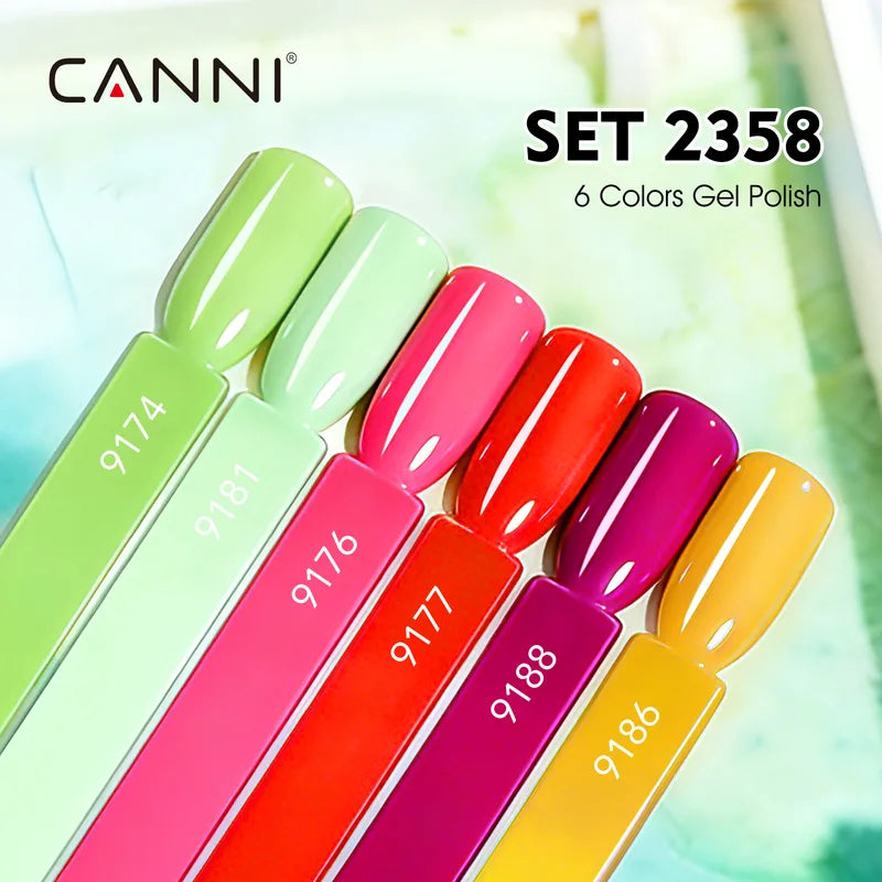 Bright Summer Neon Gel Nail Polish Set - 6 Vibrant High Pigment Colors, 9ml, Soak-Off UV/LED