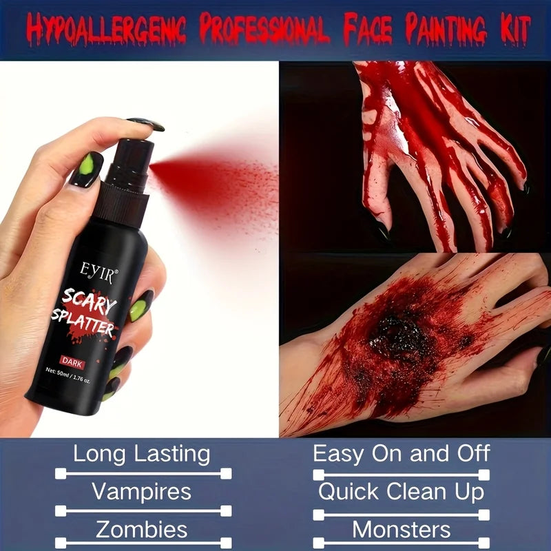 Professional SFX Makeup Kit with Scar Wax Blood Gel for Halloween Cosplay Stage Effects