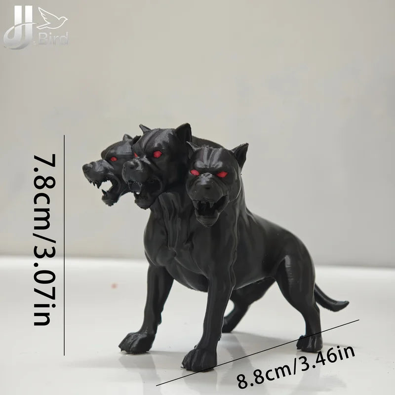 Gothic Three-Headed Dog Statue Ornament Halloween Thanksgiving Decor - Indoor & Outdoor