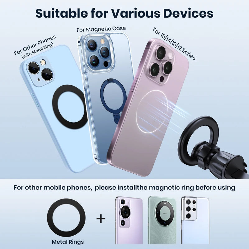 Magnetic Car Phone Holder for Magsafe iPhone 15 14 13 12 Pro Max 360° Rotation