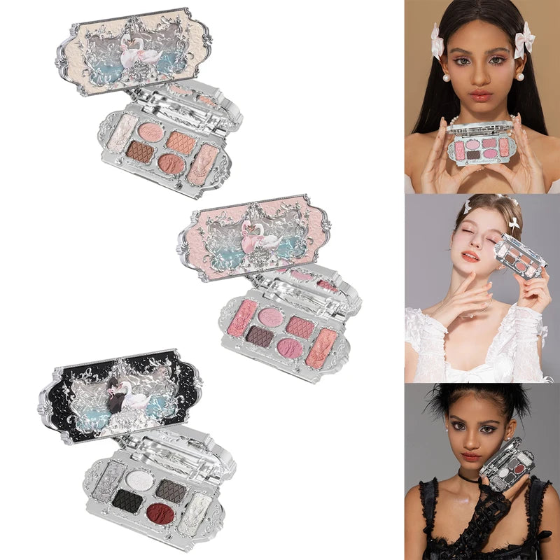 Colorful Eyeshadow Palette with Matte, Shimmer, Glitter Finishes - Waterproof & Highly Pigmented