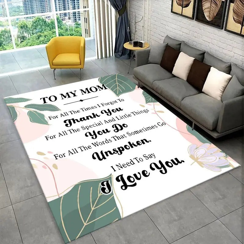 Large Area Non-Slip Rug for Living Room and Bedroom - Gift for Mom