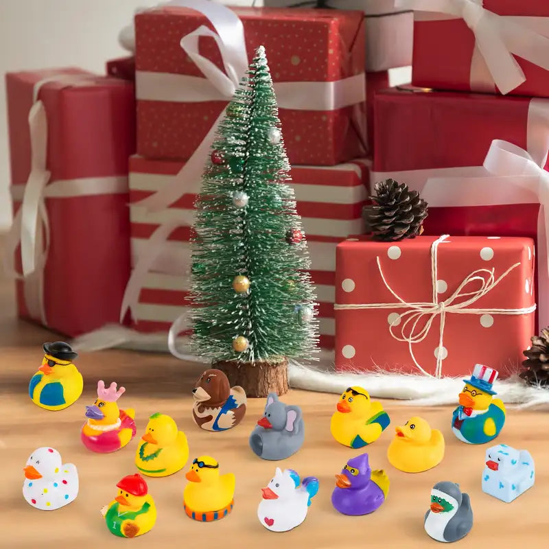 Mini Rubber Ducks Assortment Set - 120 Pack Bath & Pool Toys for Kids