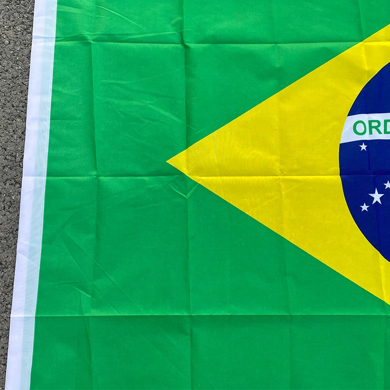 Large Brazil Flag Banner - Polyester Hanging Flag for Celebrations, 60x90cm & 90x150cm