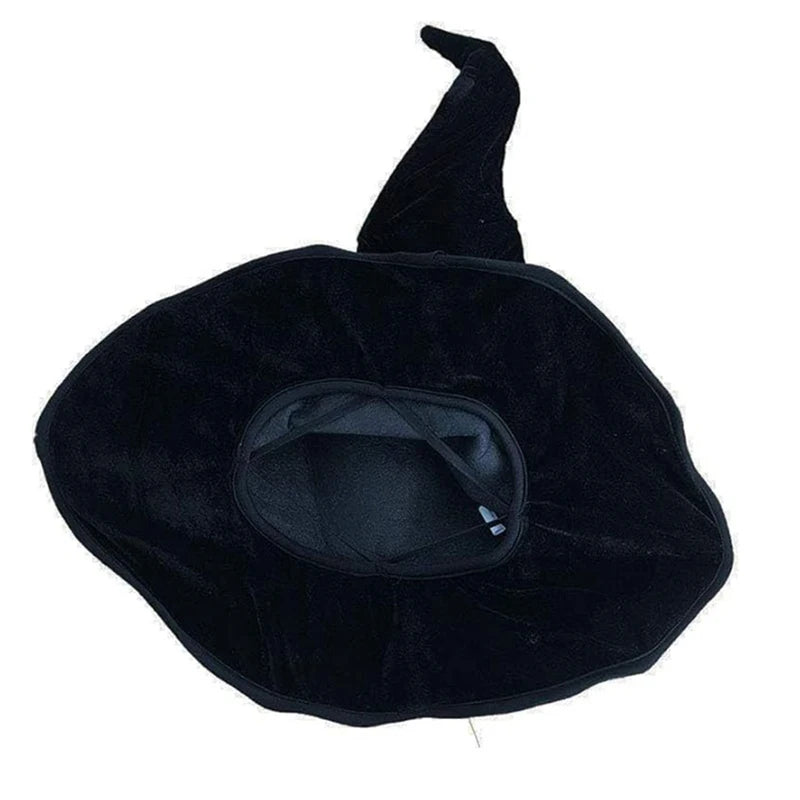 Women’s Witch Twist Hat Black Velvet Halloween Cosplay Accessory