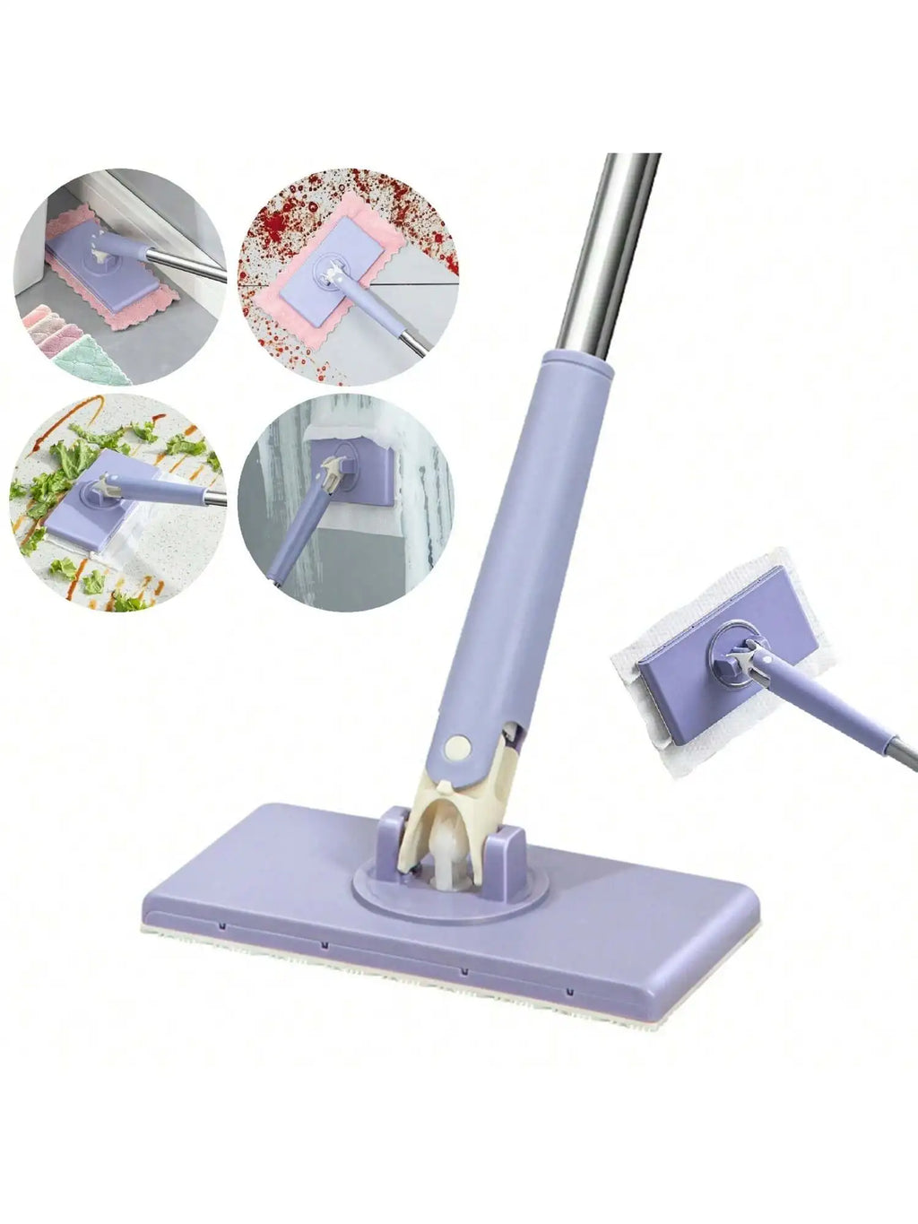 Indoor Quick Dry Dust Mop with Adjustable Handle for Home Cleaning