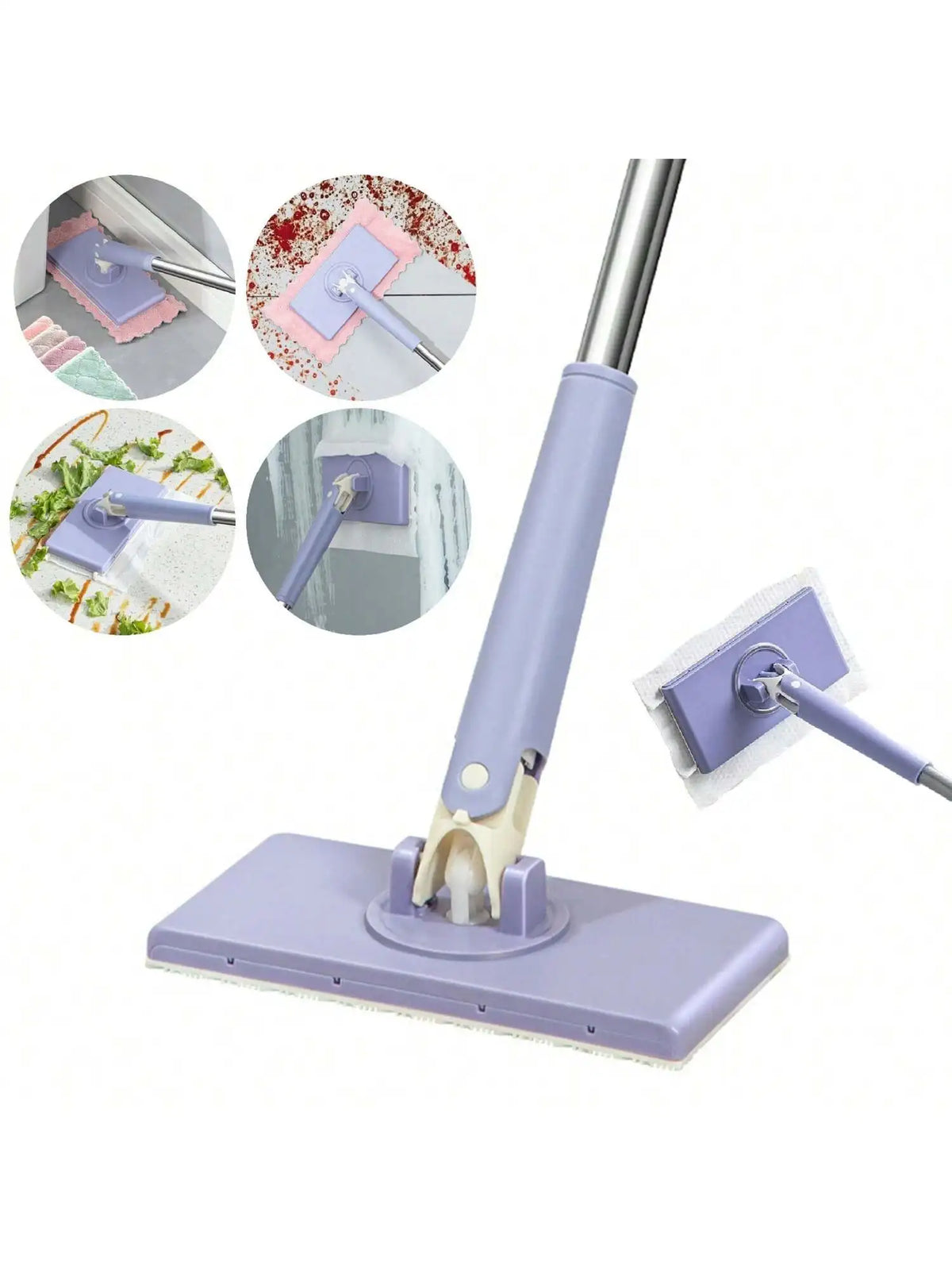 Indoor Quick Dry Dust Mop with Adjustable Handle for Home Cleaning