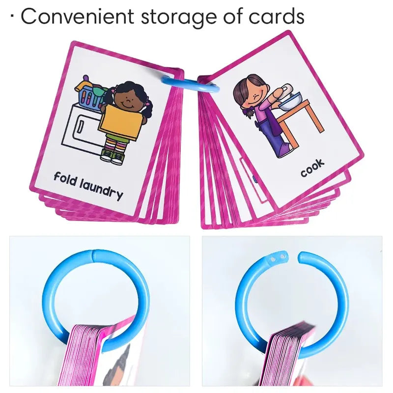 Kids Learning English Words Flash Cards Classroom Teaching Aids - Multiple Colors