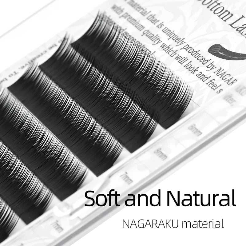 False Eyelash Extensions Bottom Lashes 0.10 J Curl Mix 5-8mm Matte Black 6 Pairs
