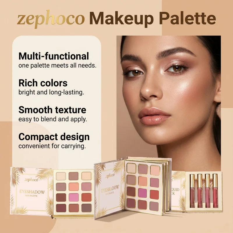 All-in-One Tropical Gilded Makeup Palette with Eye, Face, Lip & Highlighter Shades