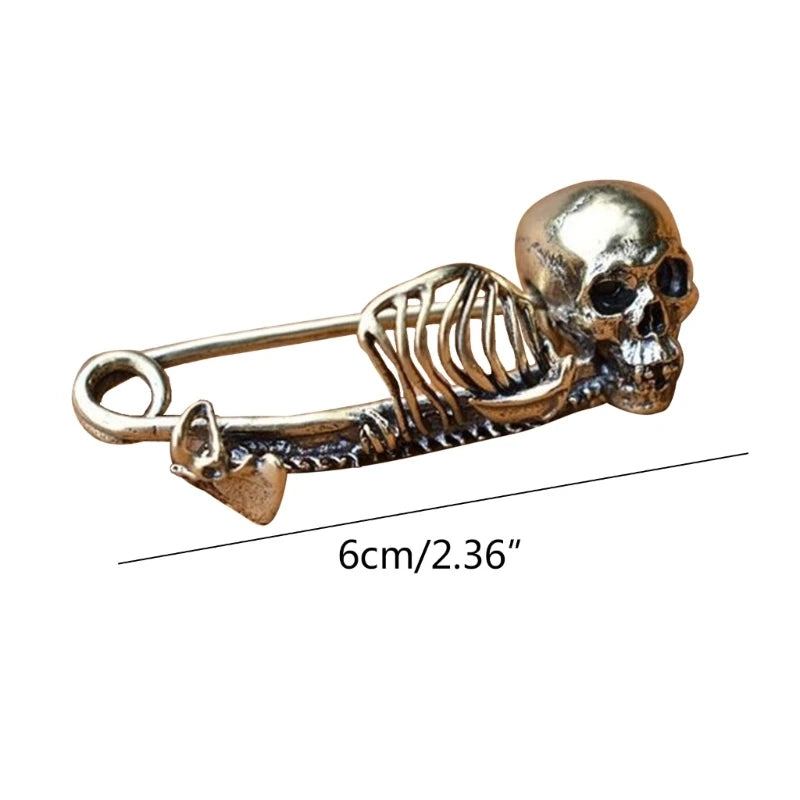 Halloween Skeleton Brooch Gothic Skull Enamel Pin Badge for Costume & Jewelry