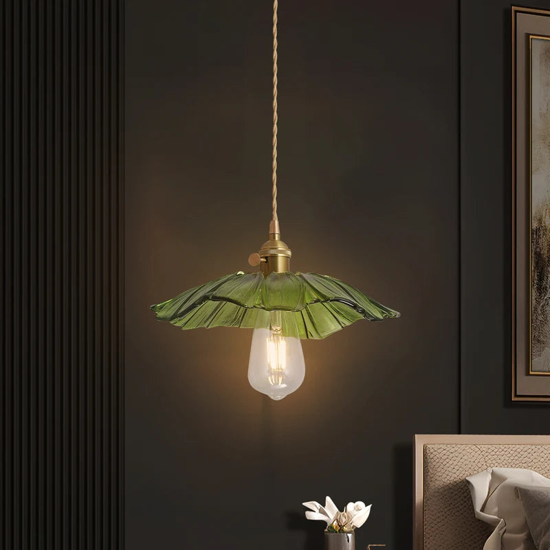 Modern Flower Glass Pendant Light Fixture for Living Room & Bedroom