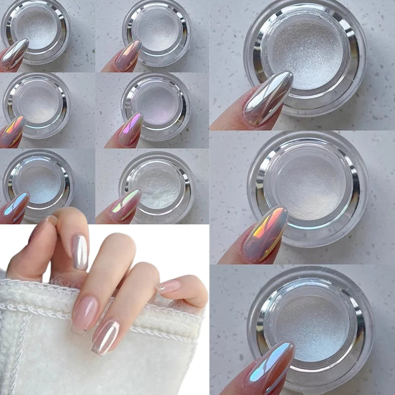 Mirror Chrome Nail Powder - Aurora Effect High-Gloss Pigment for Nail Art