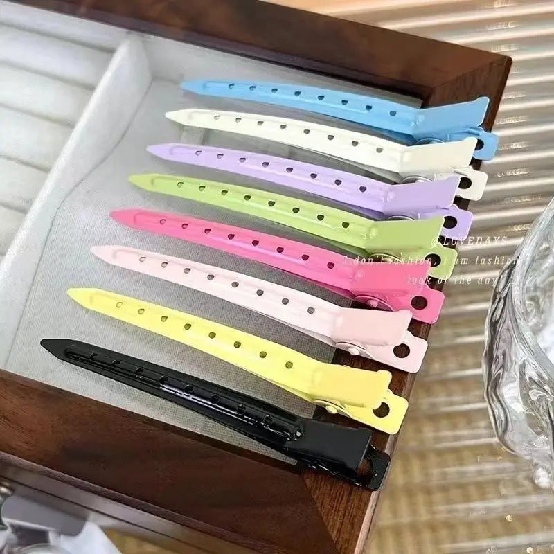 10pcs Metal Duckbill Hair Clips Barrettes for Styling & Haircut - Various Colors