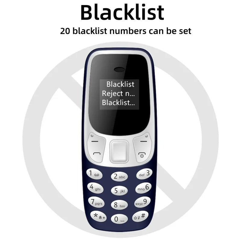 Mini Bluetooth Phone with Dual SIM Card Slot Voice Changer Small Cellphone