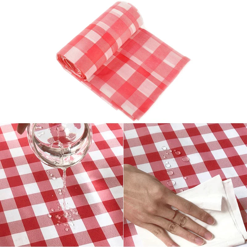 Disposable Red Checkered Tablecloth 180x180cm for Weddings Parties Outdoor Picnic