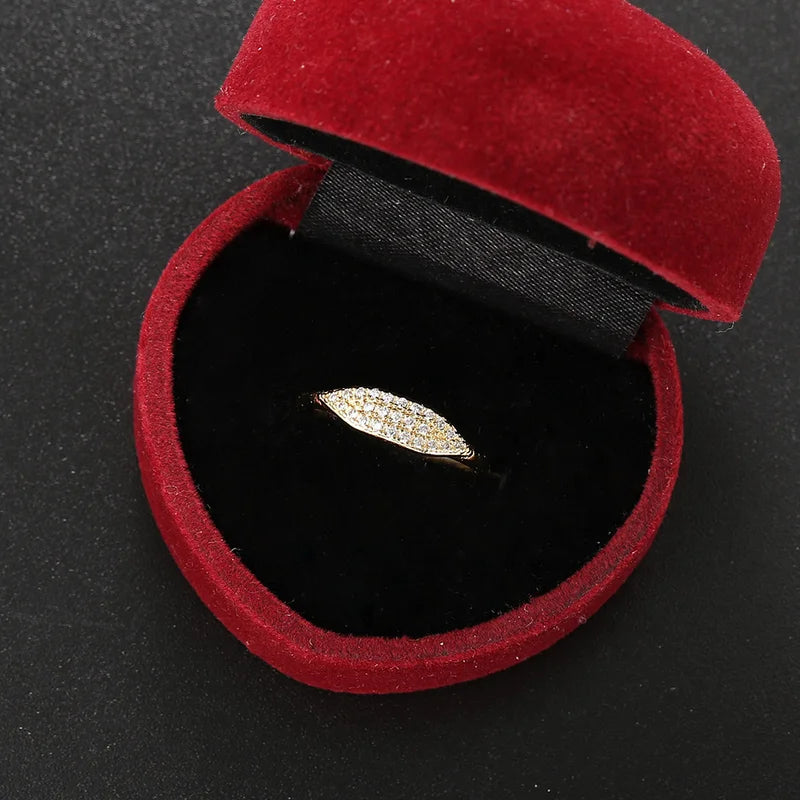 Minimalist Women's Stacking Ring Set Dainty Zirconia Gold Tone Finger Jewelry
