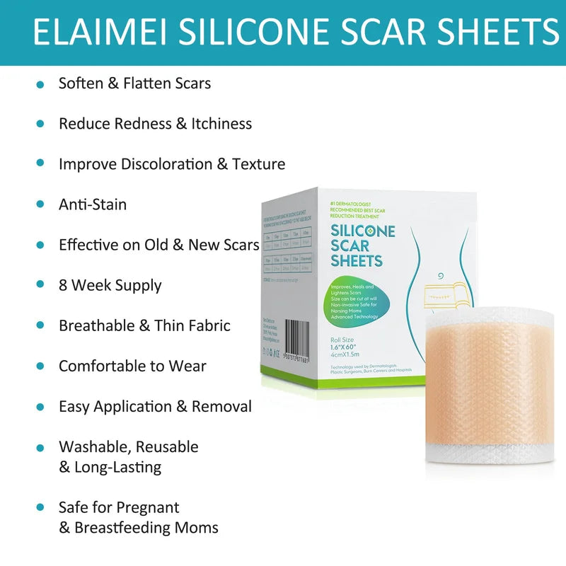 Invisible Silicone Scar Sheets Roll 2.5cm x 450cm Self-Adhesive Skin Cover Tape