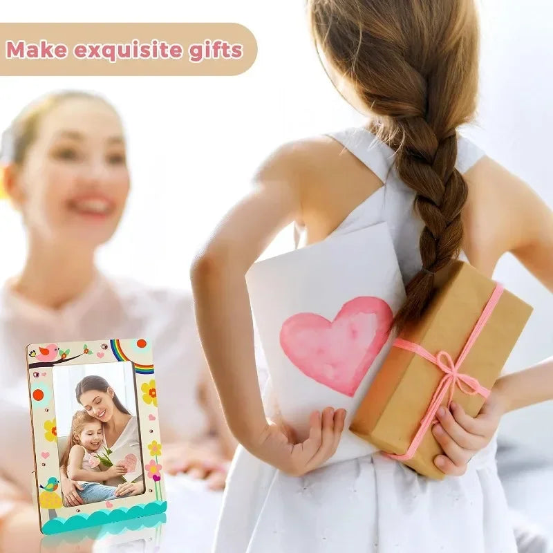 DIY Wooden Picture Frames Set - Solid Wood Photo Frames for Crafts & Decoration