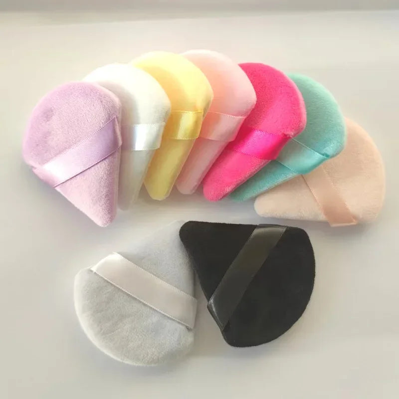Makeup Sponges Triangle Velvet Powder Puff Set for Face Eyes Contouring - Reusable Cosmetic Applicators