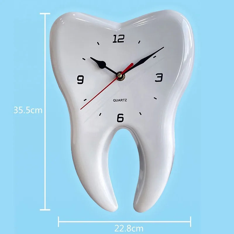 Tooth Wall Clock 35.5x22.8cm Modern Silent Living Room Decor Art Murals