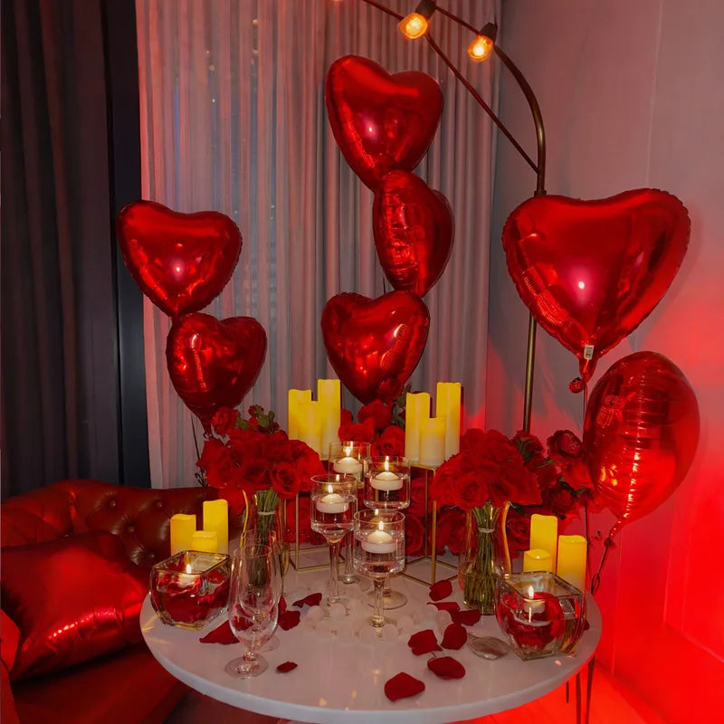 Anniversary Balloon Banner Rose Petals Decor for Wedding & Valentine