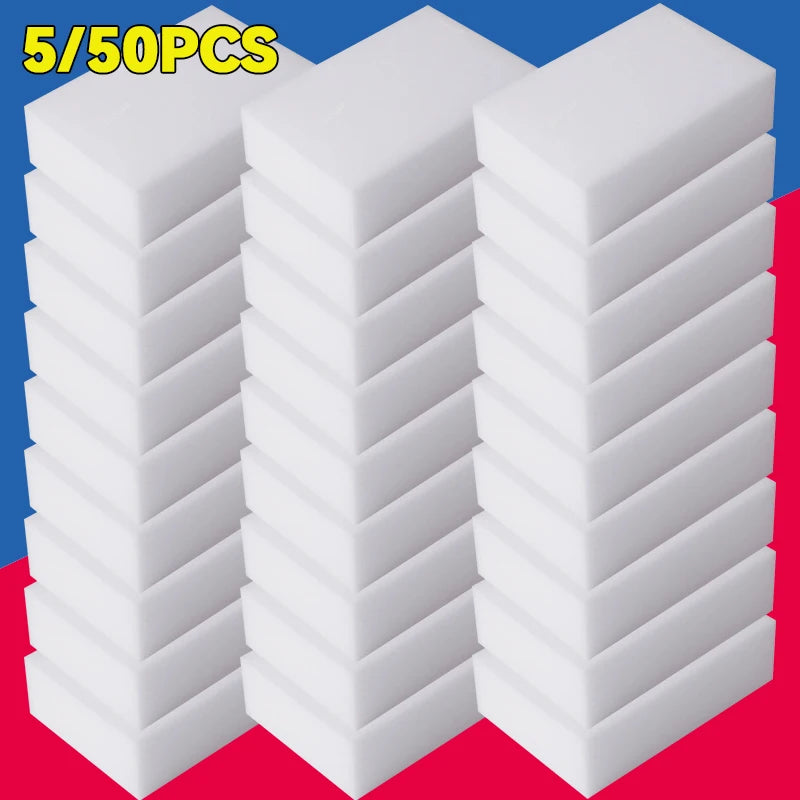 Melamine Sponge Eraser Cleaning Sponges for Kitchen Bathroom Stain Removal - 5/50PCS
