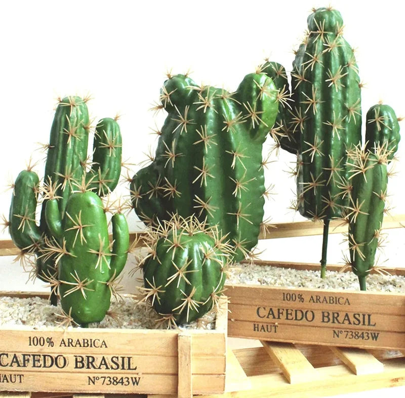 6pcs Fake Cactus Decor Succulent Plants Indoor Home Faux Plants