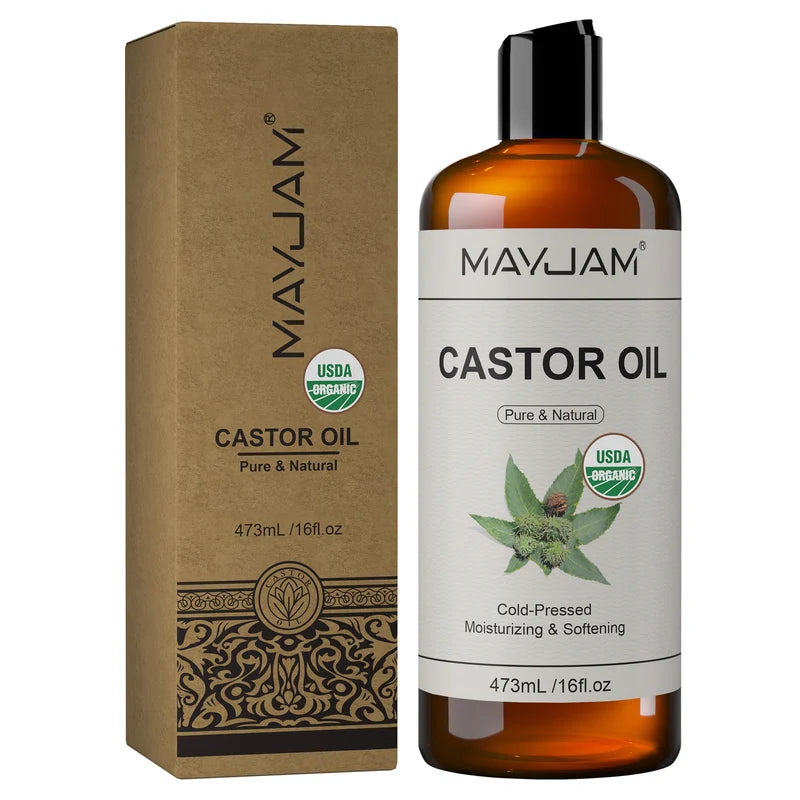 Organic Castor Oil 16oz Cold Pressed Moisturizer for Skin Hair Nourishment