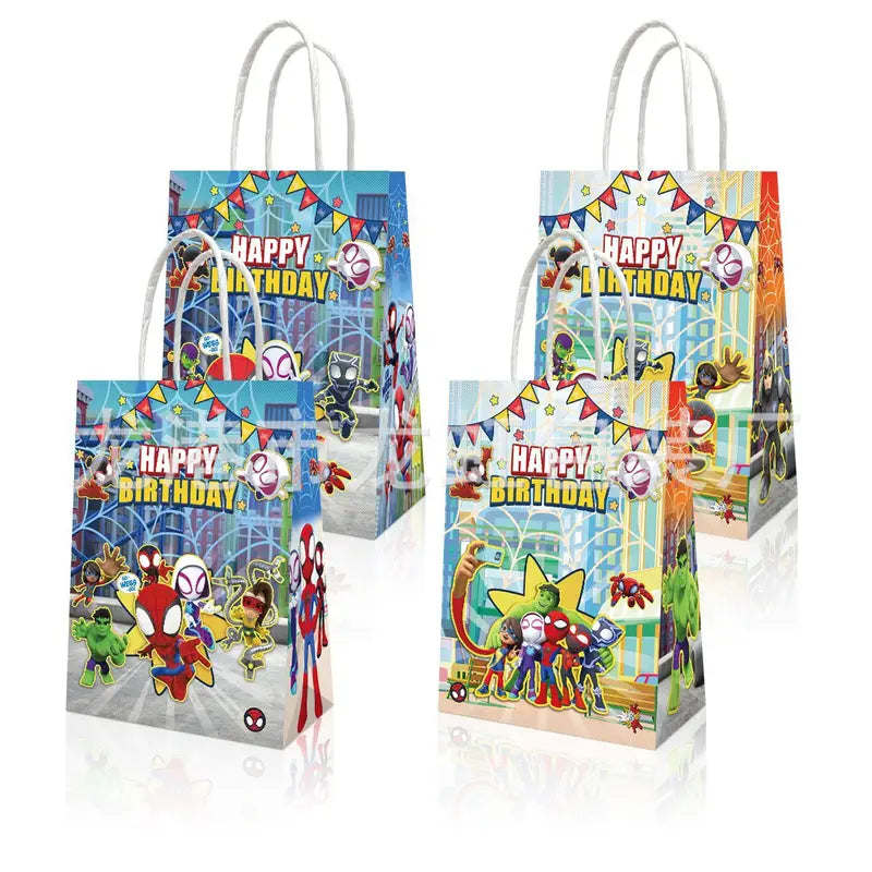Spider Man Avengers Gift Bags - Kraft Paper Party Packaging Supplies