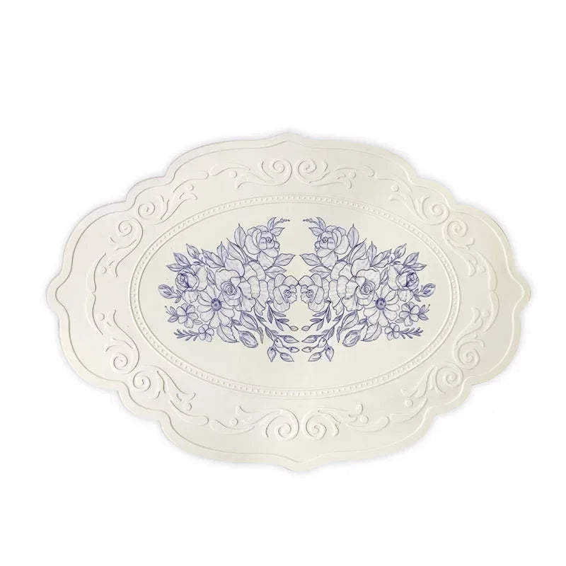 Silicone Carved Floral Placemat - Waterproof Table Mat for Dining & Kitchen