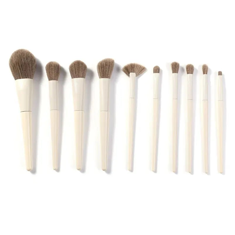10-Piece Makeup Brush Set for Face Eyeshadow Lip Contour & Blush
