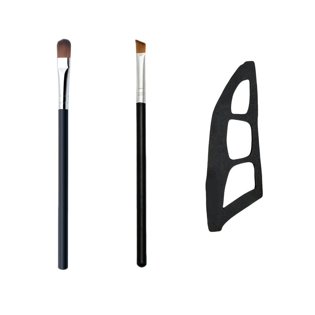 3 Pcs Eye Makeup Brush Set with Templates & Mold - Eyeshadow Tools