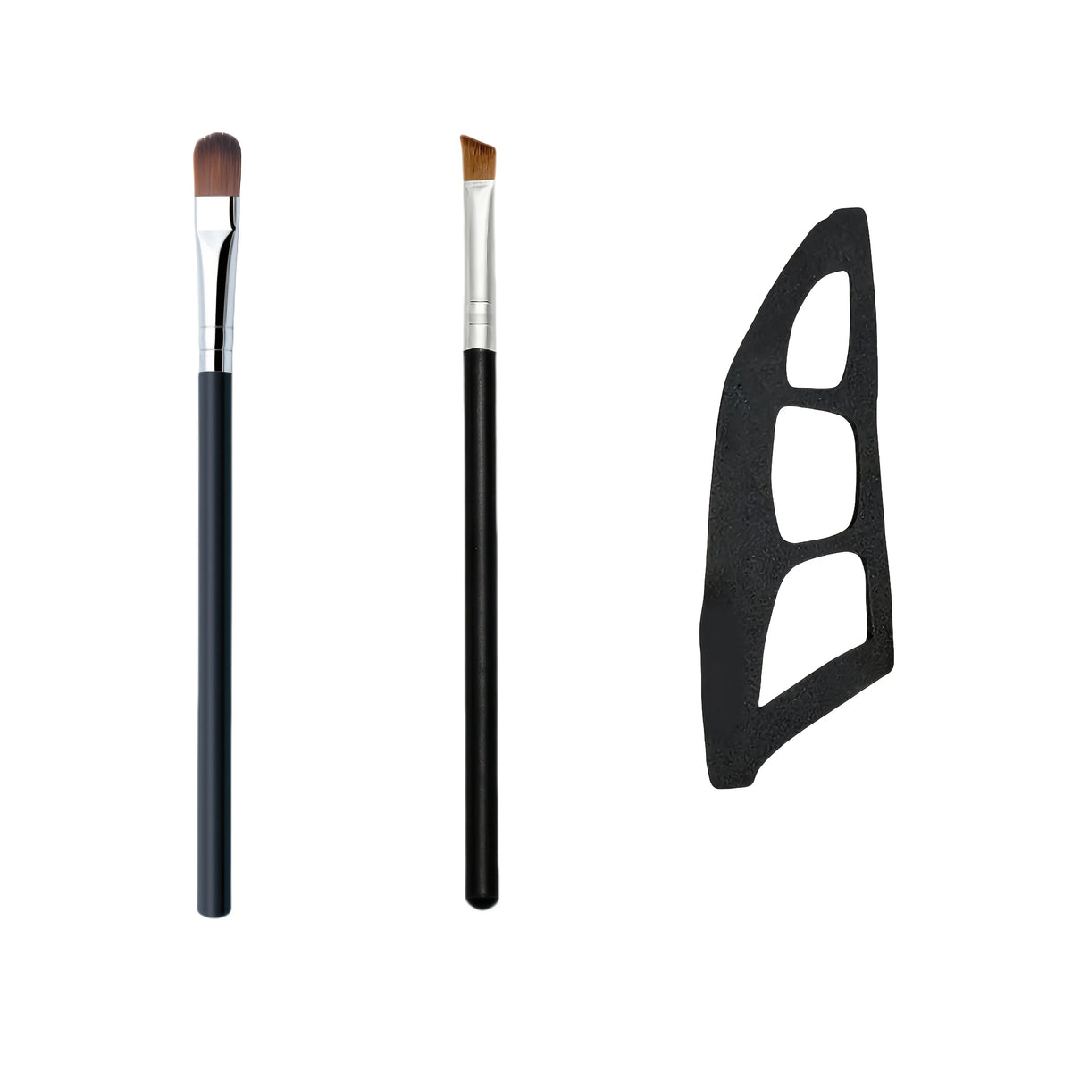 3 Pcs Eye Makeup Brush Set with Templates & Mold - Eyeshadow Tools