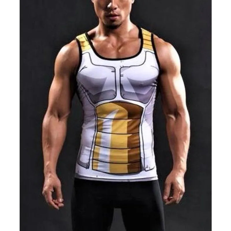 Vegeta Battle Suit Tank Top - Dragon Ball Z Anime Cosplay Gym Casual Sportswear
