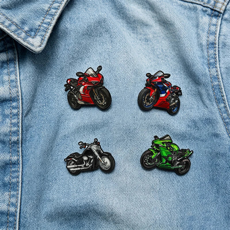 4pcs Motorcycle Brooch Pins for Kawasaki Ninja ZX-10RR Enamel Accessories