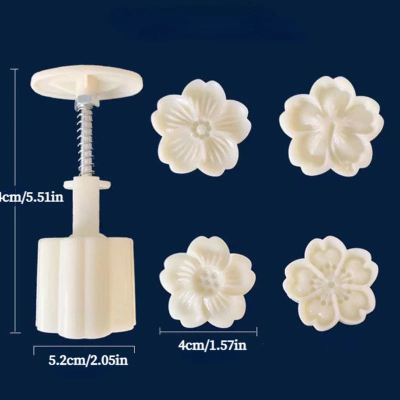 DIY Mooncake Mold Set with Multiple Colors Food-Grade Plastic Pastry Embossing Tool for Baking