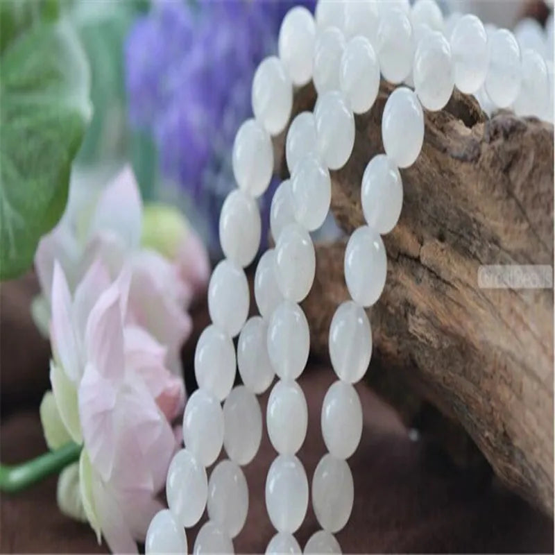 Natural Selenite Beads for Jewelry Making - Semi-Precious Round Loose Stones