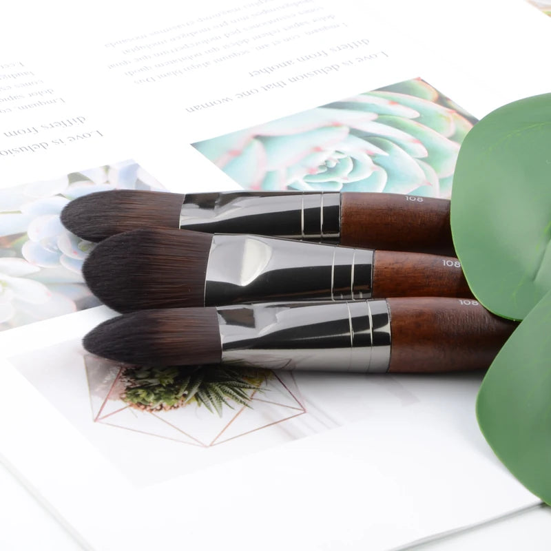 Makeup Brush Flat Foundation Face Powder Cosmetic Tool - Synthetic Hair, 17.6cm