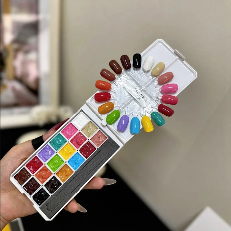 18-Color Butterfly Bow Nail Palette No-Wipe Stamping Gel for Nail Art & Gradient Effects
